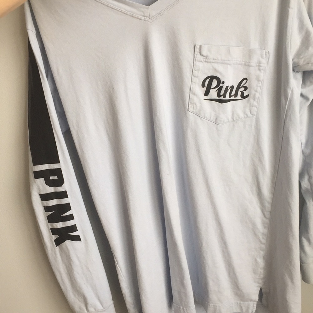 Pink- Long sleeve blue shirt